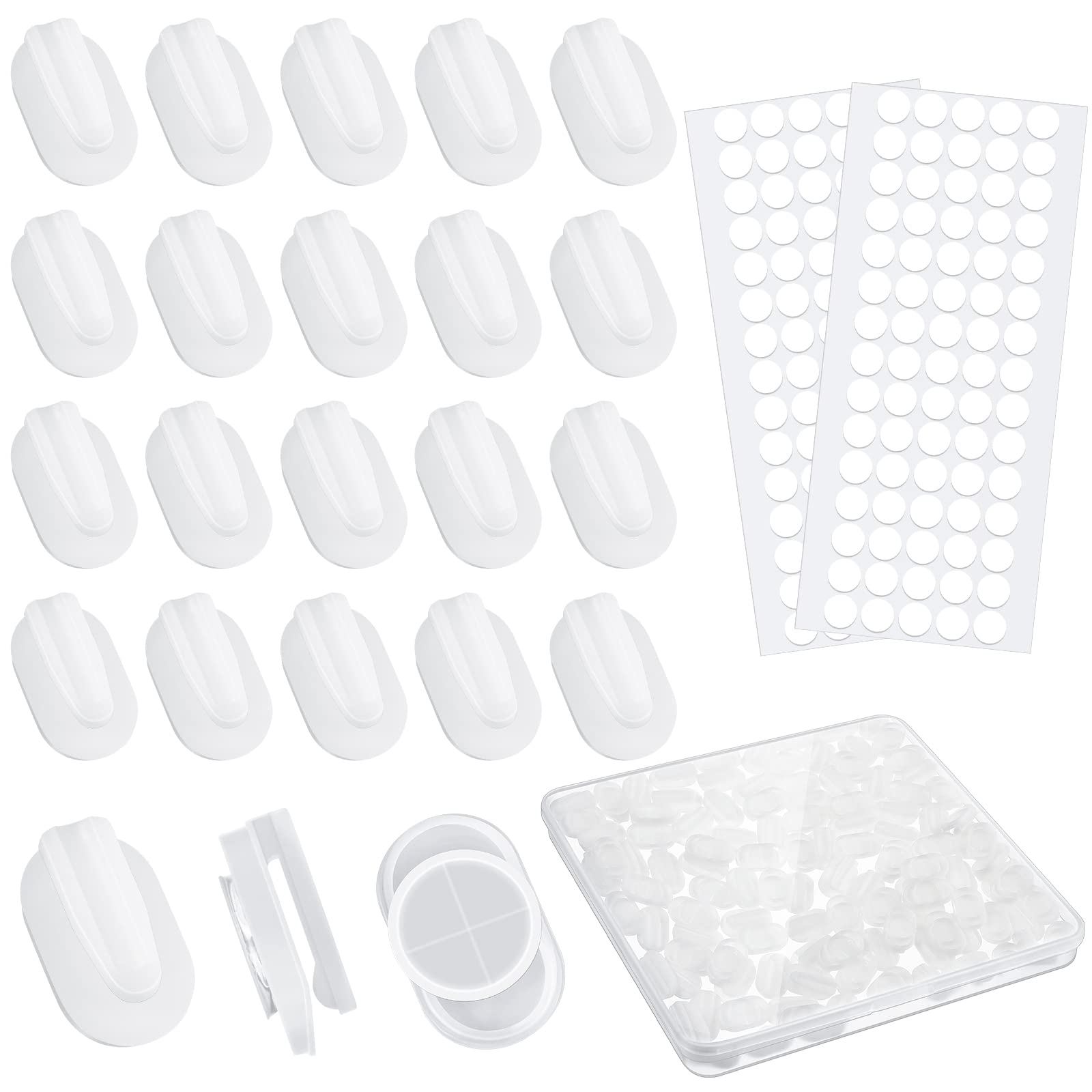 Photo 1 of TaoBary 120 Pieces Adhesive Plastic Sticky Clips White Reusable Removable Poster Wall Clips Hanging Bulletin Board for Home Office