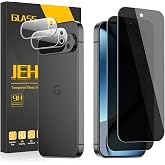 JEHOO [2+2 Pack] 2 Packs Privacy Tempered Glass Screen Protector for Google Pixel 10 Pro with 2 Pack Camera Lens Protector, Support Fingerprint Unclock, 9H Hardness