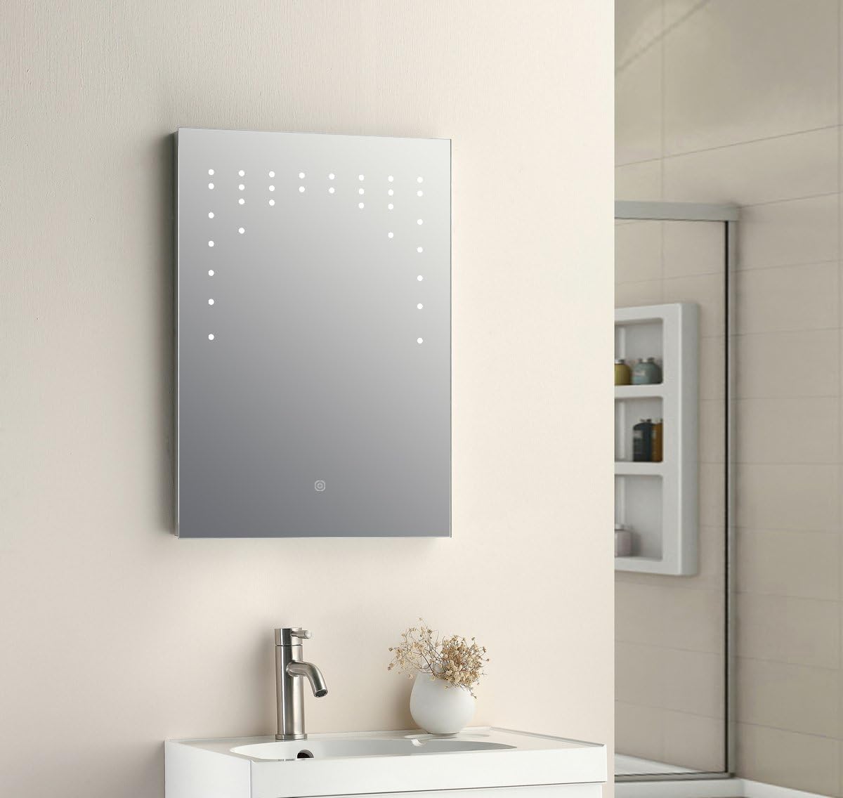 Designer Modern 60 Spots Illuminated Bathroom LED Mirror Demister