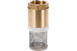 NUNU FER Brass Foot Valve 1" DN25 Check Valve Water Pump Bottom Valves One Way No Return Valves with Filter