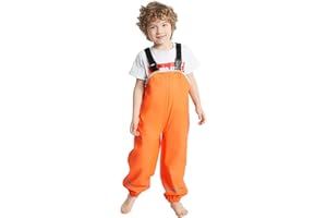 ALIWINER Kids Waterproof Rain Pants Dirty Proof Suspender Trousers for Boys and Girls