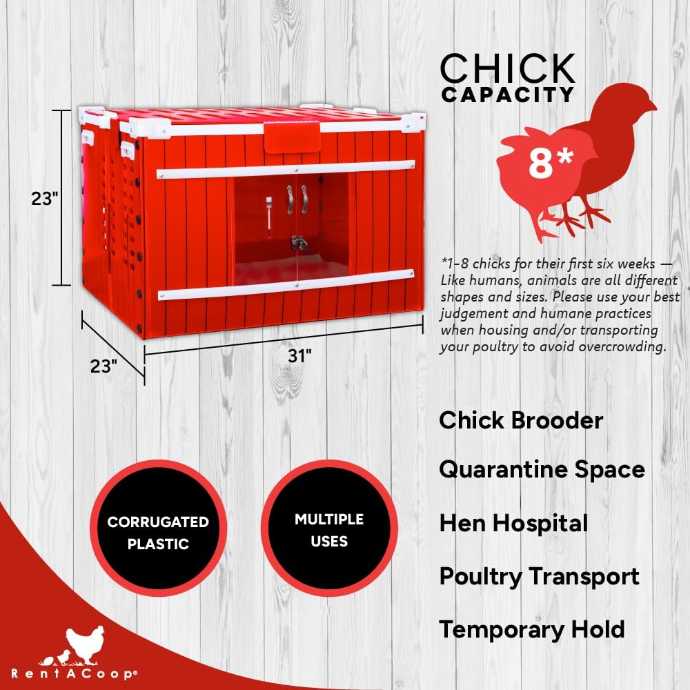 Mua RentACoop Little Red Barn Chick Brooder (2024 Version) with Jute Brooder Liner trên Amazon