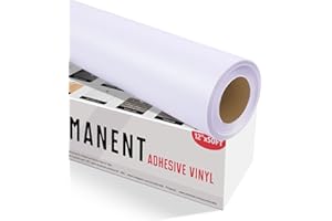 YRYM HT White Adhesive Vinyl Roll – Permanent Adhesive Vinyl Rolls – 12”x50FT White Vinyl Sheets for Cricut, Silhouette and Cameo Cutters