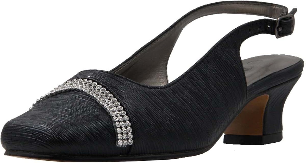 wide width rhinestone heels