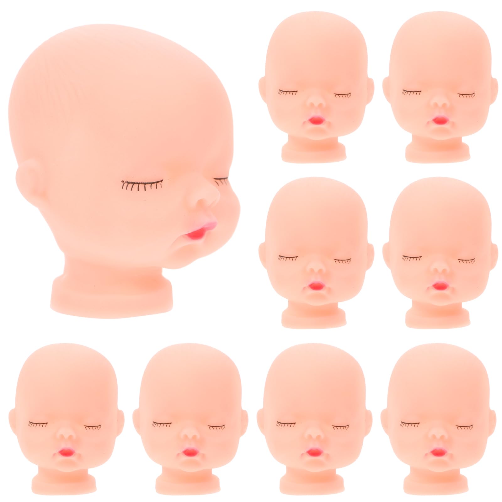 10Pcs Mini Baby Doll Heads for Diy Crafts, Silicone Keychain Accessories, Lightweight Decoration for Bags, Phones, Cars and Keys