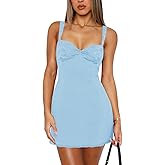 Women's Summer Mini Dresses Sleeveless Sexy Square Neck Lace Splicing Cocktail Party Straps Bodycon Dress