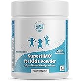SuperHMO Prebiotic Mix for Kids - 5 HMOs for Gut, Digestion, and Cognitive Health, Powder, 45 Servings