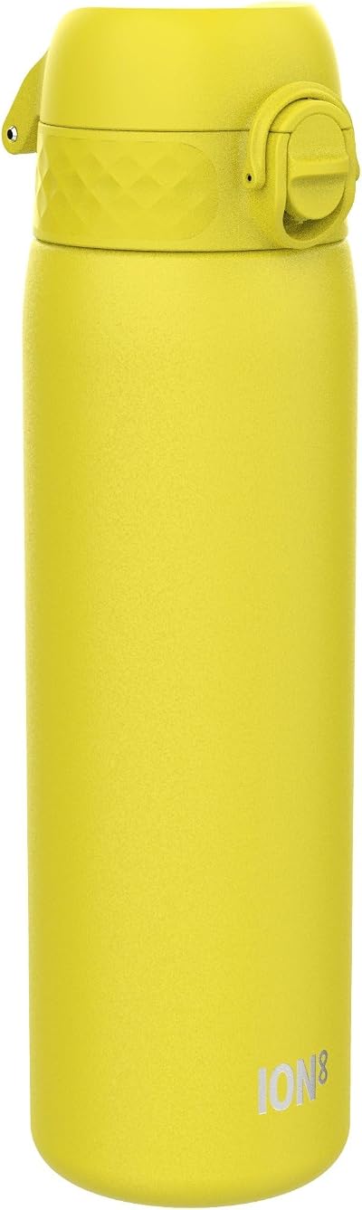 Ion8 Lightweight Stainless Steel Water Bottle 600 ml Yellow Non-Insulated