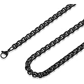 HZMAN 2-6mm Rolo Chain for Men Women Stainless Steel Men's Chain Necklace Round Box Link Chain Necklace 16-30 Inch