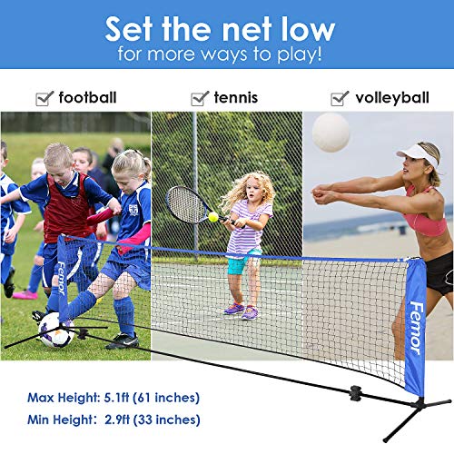 femor Portable Badminton Volleyball Tennis Net - 10/14/17 ft Net for Soccer Tennis, Pickleball, Kids Volleyball, Beach Ball - Sports Net with Poles & Carrying Bag for Indoor, Outdoor, Beach, Backyard - Thumbnail 6