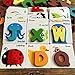 KOSBON Baby Flash Cards Animals Wooden Jigsaw Puzzles Alphabet Cards ABC Letter Card A to Z Educational Learning Words Cardboard Toys for Kids Toddlers Children