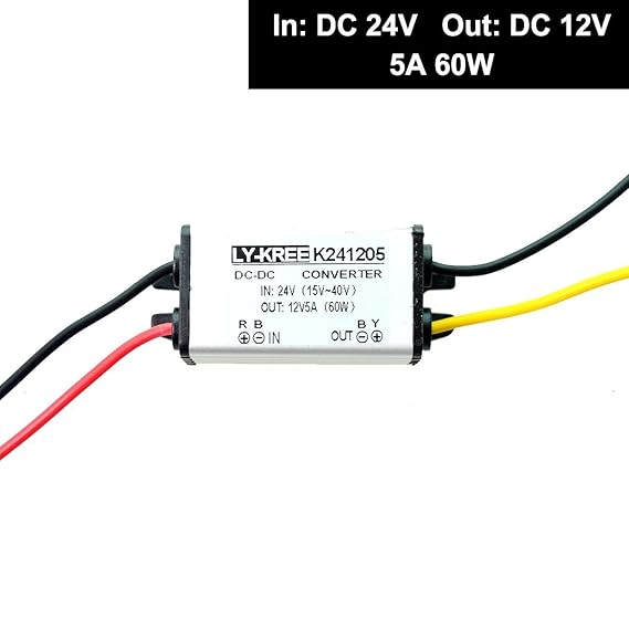 Cocar LKW Netzteil Spannungswandler 24v auf 12v 5A 60W Transformator Trafo Adapter Wandler Konverter for Motor Auto PKW Kfz B
