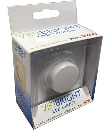 Viribright LED und Halogen Dimmer bis 200W, stufenloser Helligkeitsregler auch für herkömmliche Leuchtmittel und für Wechsels