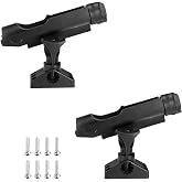 OHiZVZV 2 Pack Adjustable Fishing Rod Holders for Boat and Kayak, Deck or Side Mount, Reinforced Nylon Material (Black)​