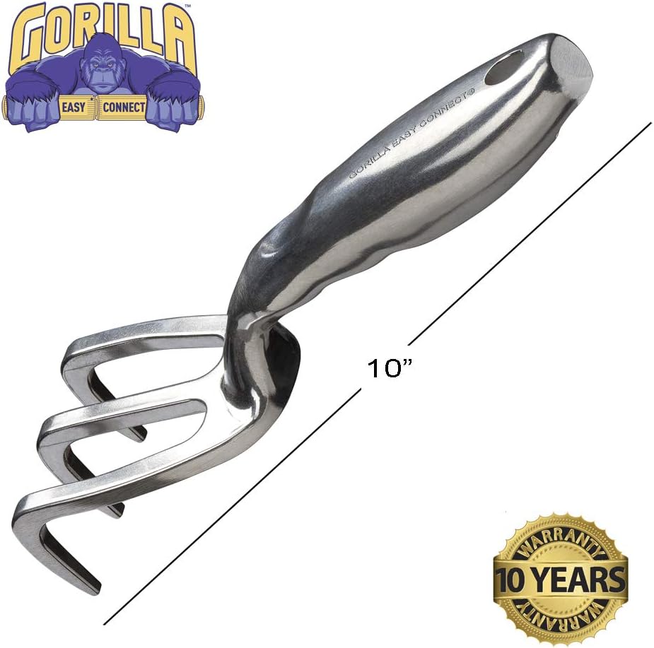 GORILLA EASY CONNECT Heavy Duty Garden Tools with Digging Trowel, Transplant Trowel and Cultivator Hand Rake. : Garden & Outdoor