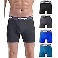 wirarpa Men's Boxer Briefs Cotton Stretch Underwear Open Fly Tagless Underpants Regular Leg 4 Pack