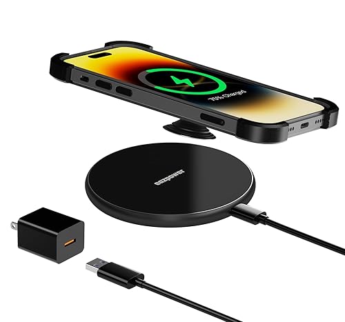 Wireless Charger for Thick Cases of 10MM/Popsocket/OtterBox, Phone