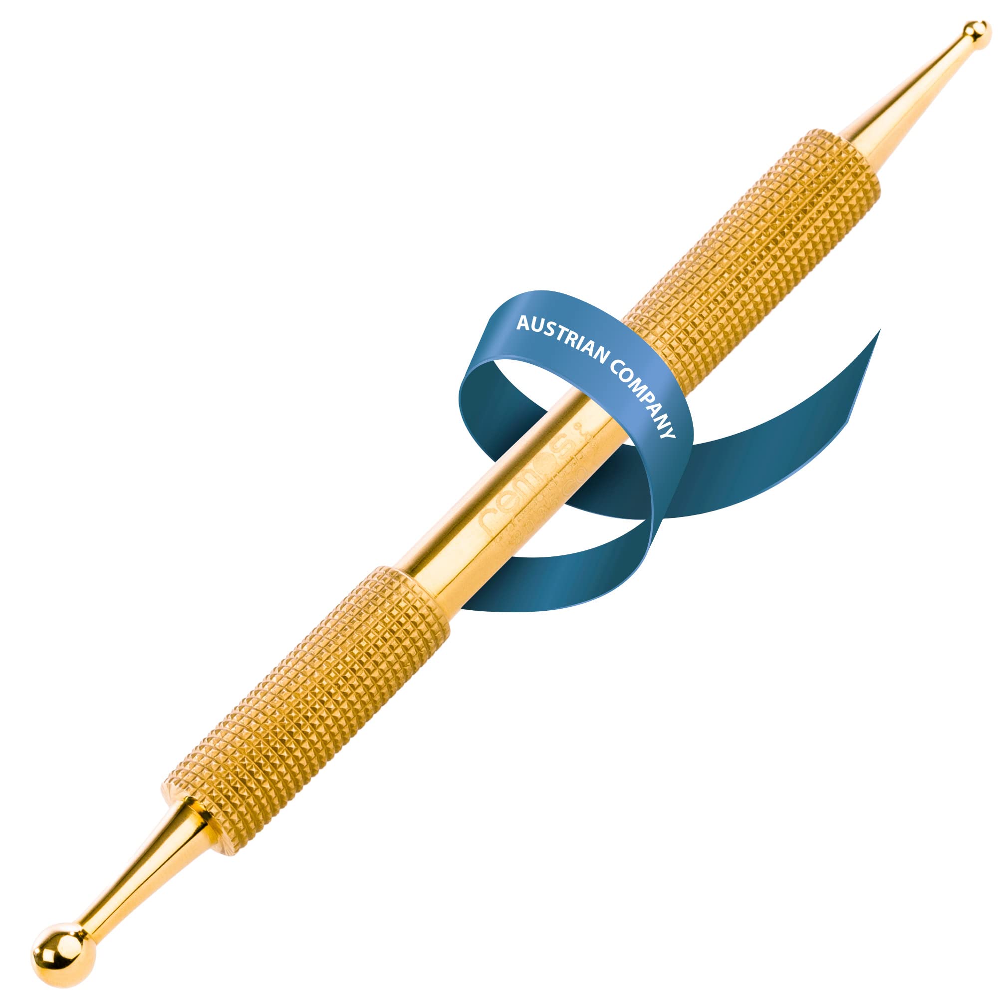 REMOS Acupressure & Meridian Pen - Gold-Plated - 10 cm Ball-Ø 2.5/4.5 mm