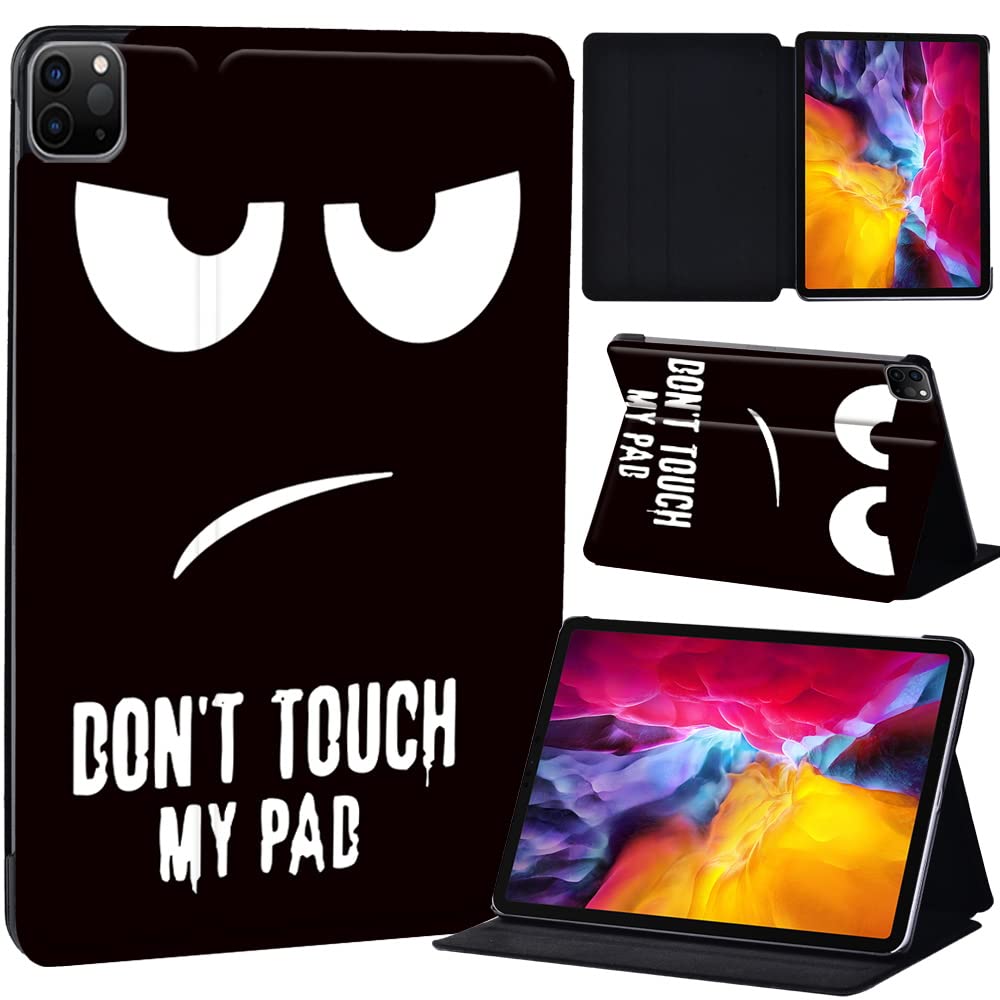 PU Leather + hard shell Ultra slim lightweight Folio Flip Tablet Stand Smart Cover Case Fit iPad Air 4 10.9" (2020) / iPad Pro 11" (2018 2020 2021) (don't touch my pad)