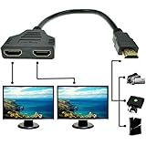 REDGO 1080P HDMI Male to 2 HDMI Female 1 in 2 out Splitter Black Cable Adapter Converter