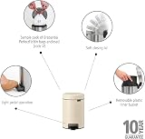 Brabantia NewIcon 3L Pedal Bin Soft Beige Small Waste Bathroom view 2