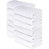 [12 Pack] Cotton Kitchen Towels - Waffle Weave for Embroidery Absorbent Terry Cloth Dish Towels for Washing Hand and Drying D