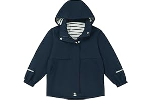 EIGIOO Boys Girls Waterproof Hooded Jackets Lightweight Soft Lining Kids Windbreaker Rain Coats