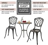 Trueshopping Cast Aluminium Bistro Set - 2 Chairs & Round Table view 5