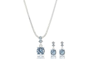 Nine West Women's Purple Necklace Earring Set Silver Tone
