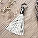 1 one enjoy Lightning to USB Keychain Charger Leather Tassel with 7-Inch 2.4 Amp Lightning Charge Sync Cable for iPhone, iPad (Black White)