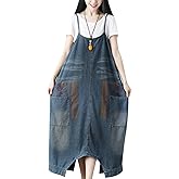 Bigasset Women's Casual Baggy Denim Bib Overalls Pant Jeans Jumpsuits