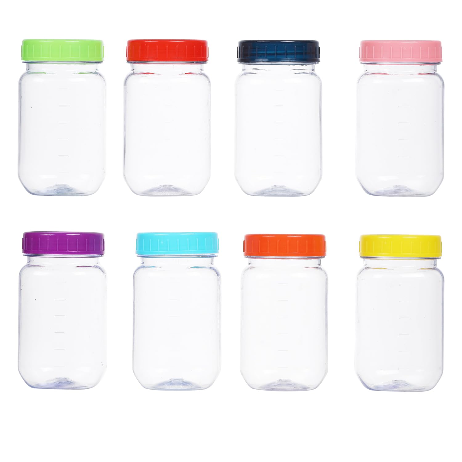 OMNISAFE 16 Ounce Clear Plastic Mason Jars With Screw On Lid, Reusable ...
