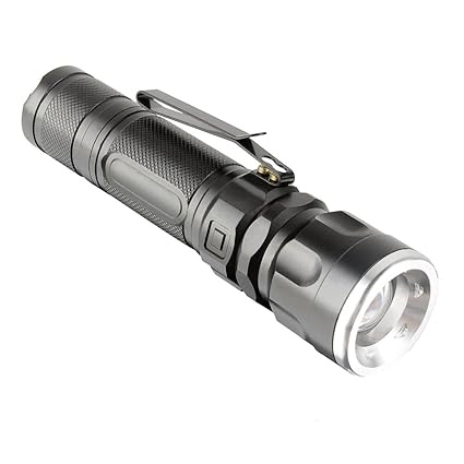 Dandelion Tactical Torch Flashlight CREE T6 LED Long Lasting Aluminum Alloy Non-Slip Waterproof Durable With Clip Easy to carry Light Weight Adjustable Focus 5 Modes for Outdoors Hiking Camping Cycling Night Fishing and so on