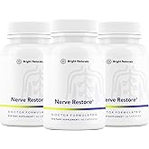 Bright Naturals Nerve Restore - Nerve Support Supplement - Includes Pea, White Willow, and B-Vitamin Nerve Support Complex for Advanced Nerve Health Support - Made in The USA, 180 Capsules