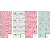 4 Pack Towels for Bathroom, Beach Towel, Microfiber Lightweight Beach Towels Oversized, Towel Accessories for Women Sister Thanksgiving Birthday Christmas Favors 32x71 IN, Cute Cherry Bow Lover Gift