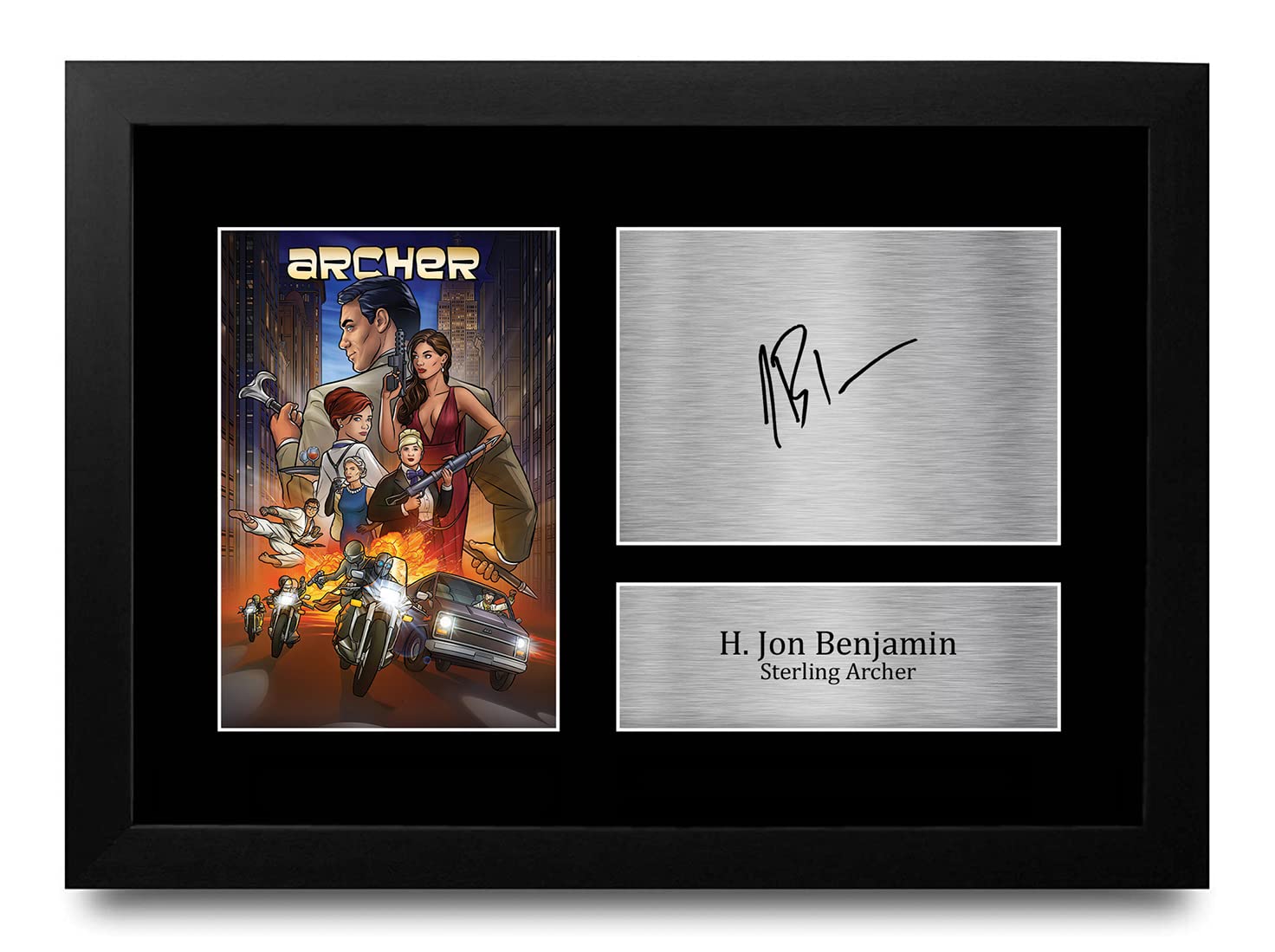 HWC Trading FR A4 H. Jon Benjamin Archer Gifts Printed Signed Autograph Picture for TV Show Fans - A4 Framed
