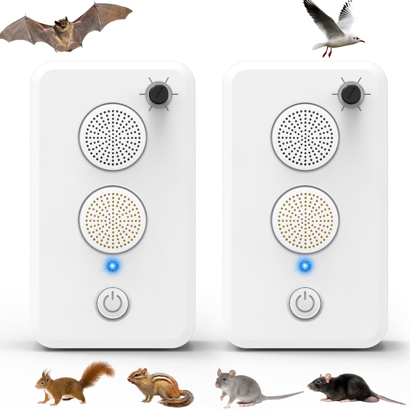 Photo 1 of 2 Pcs Ultrasonic Bat Repellent for Attic Porch Outdoor Indoor Use, Rechargeable Bat Deterrent Devices, Electronic Bird Repellent Bats Keep Away Reject Repelling System Removal Device for House Home