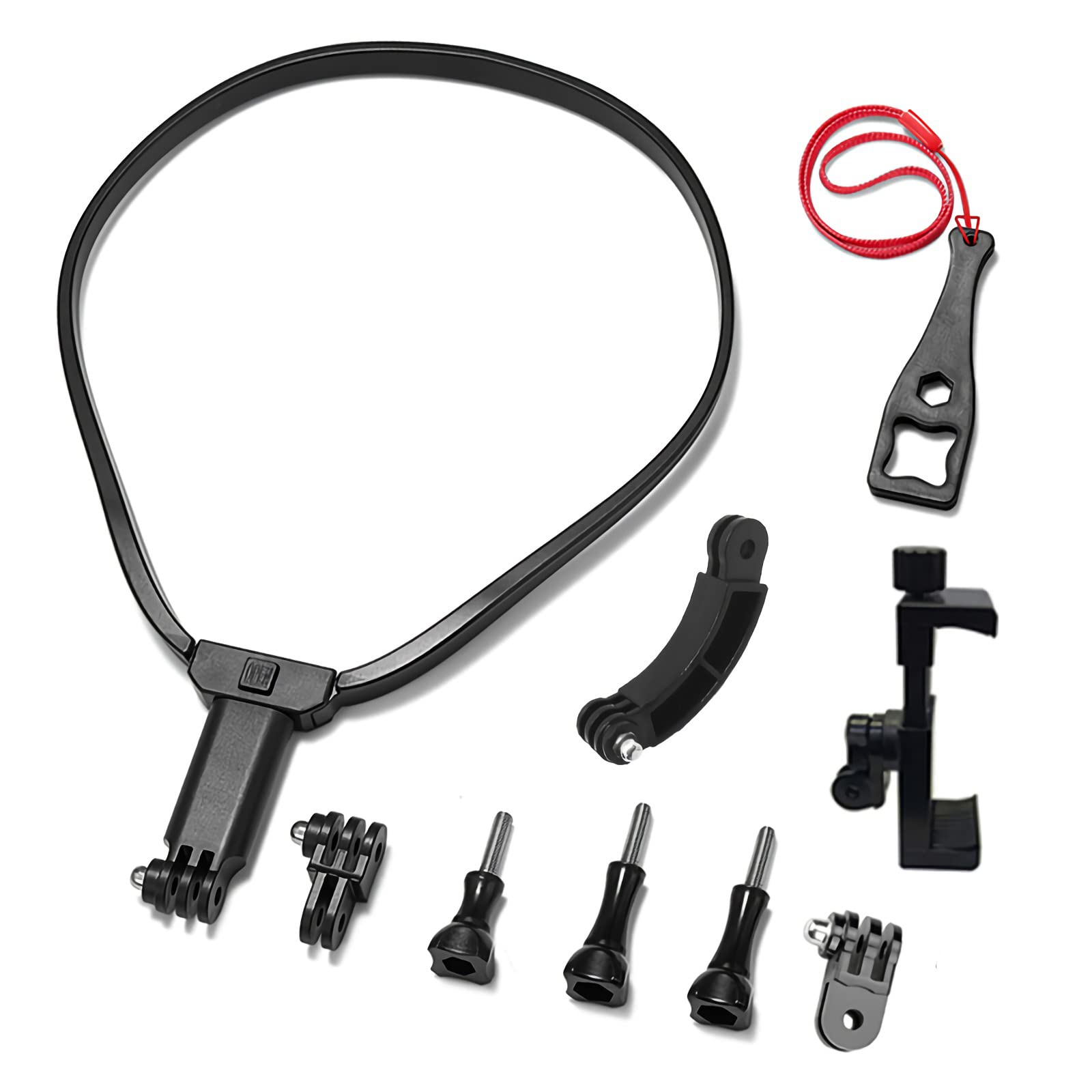 Higatful Neck Holder Mount for Insta360 One X2, X, R, Go 2, POV Selfie Neck Strap for Gopro VLOG DJI OSMS AKASO Action Camera and Cell Phone Video Shoot Accessories