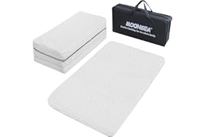 Pack and Play Trifold Mattress Topper 38'' x 26'', Trifold Playard Pack and Play Foldable Mattress with Ultra Soft Jacquard W