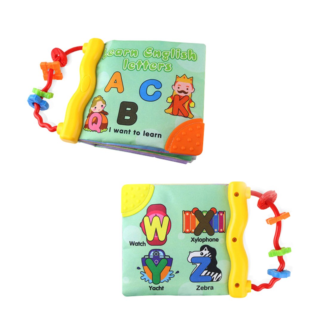 Jun-see Baby's Frist Word Book,Soft Cloth Cognition Book Learning & Activity Early Education Toys(Letter)