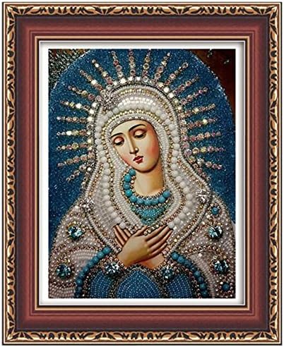 FUJINET Diamond Painting Home Church Decor Rhinestone Drawing Pasted Paint By Number Kits Modest Virgin Mary Our Lady