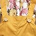 GRNSHTS Baby Girls Floral Suspenders Pant Set Long Sleeve Romper + Short Overalls (80/6-12 Months, Yellow)