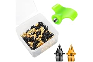 Nuolifee 1/4 Inch Track Spikes, 100 Pieces Steel Track Shoe Spikes Replacements and Spike Wrench for Sports Running Track Sho