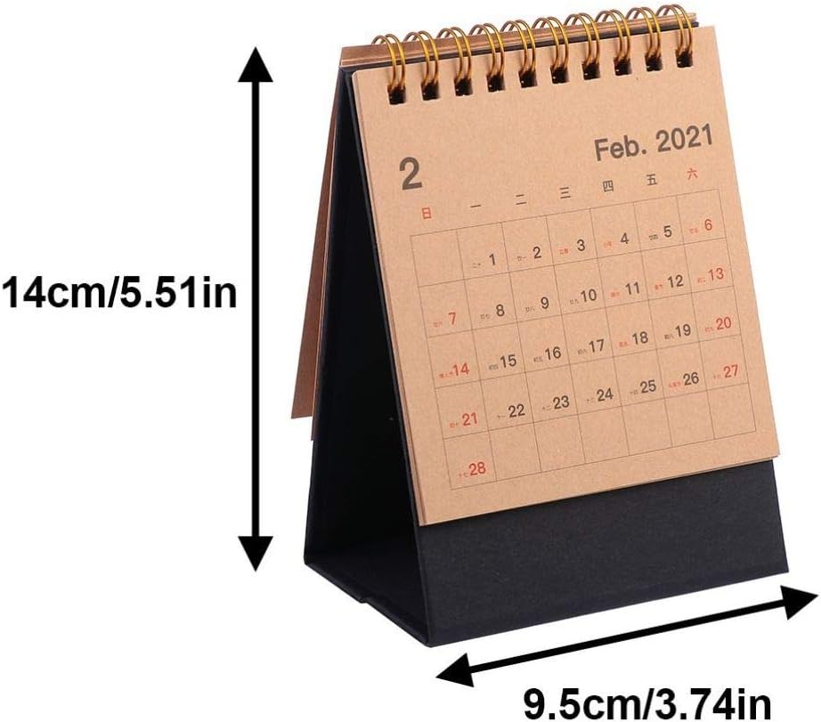 STOBOK 2Pcs 2023-2024 Standing Desk Calendar Monthly Easel Calendar Student Desk Diary Office Coil Standing Desk Calendar Flip Desktop Calendar - Image 3
