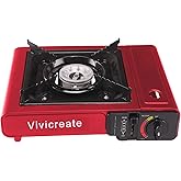 Vivicreate 8500 BTU Portable Butane Gas Stove for Camping Cooking Outdoor, Lightweight Portable Stove Burner with Auto Igniti