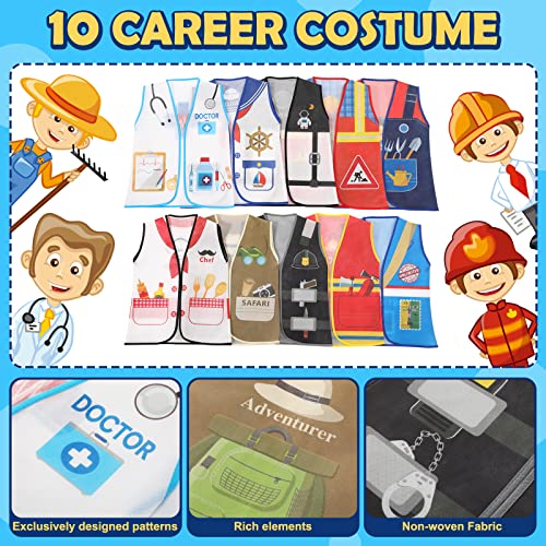 Geyoga 10 Pcs Kids Community Helper Dress Up Vest Career Cosplay Cloth