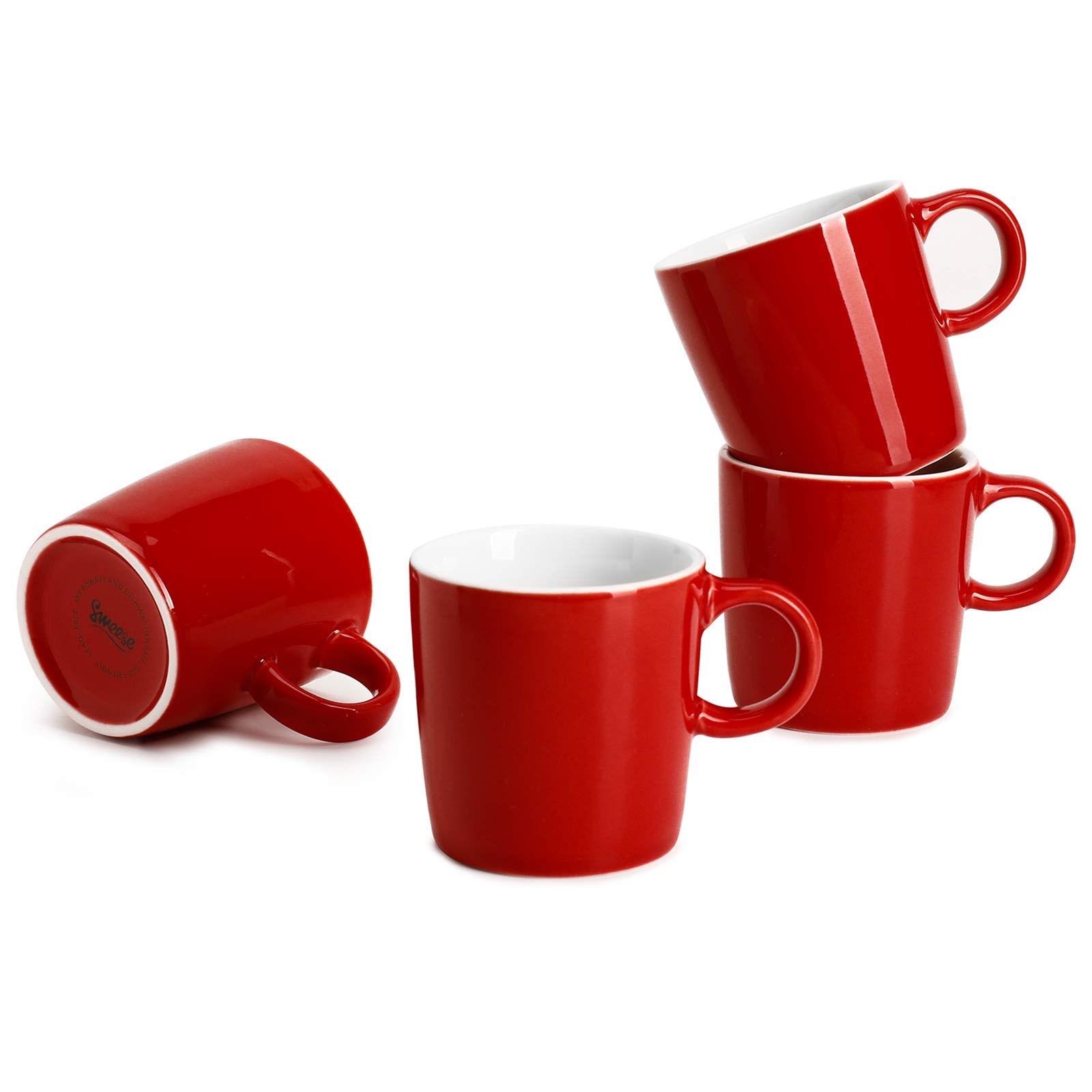Sweese 409.404 Porcelain Espresso Cups - 3.5 Ounce - Set of 4, Red
