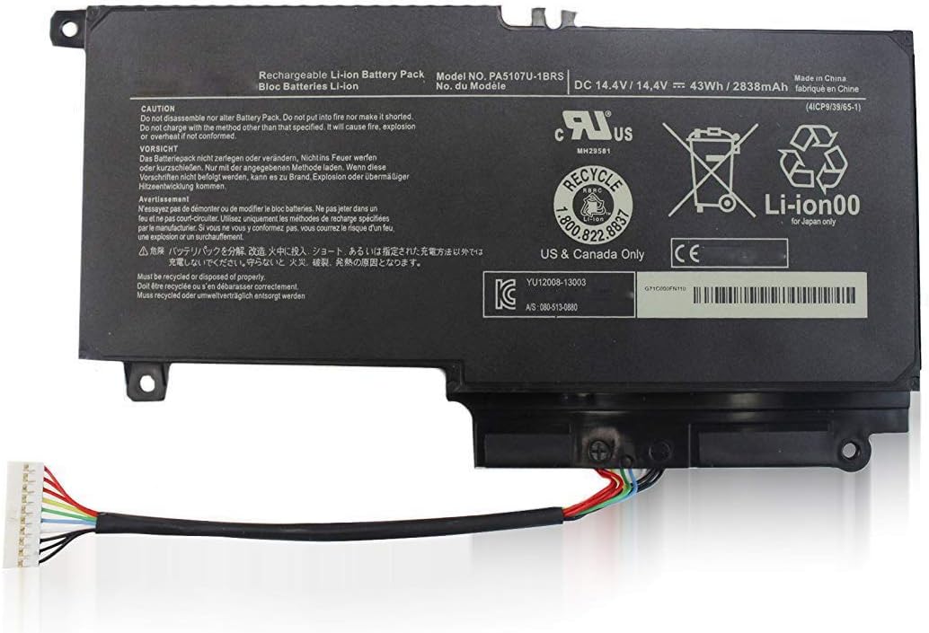 PA5107U-1BRS Laptop Battery Replacement for Toshiba Satellite L50 L50-A L55 L55t L40-A L40D L45D L55-A L55D-A L55DT-A P50 P50-A P50-b P55t-a P55t-A5116 S55-A5295 S55t-A5202 S55t-A5337 (14.4V 43Wh) - Image 4