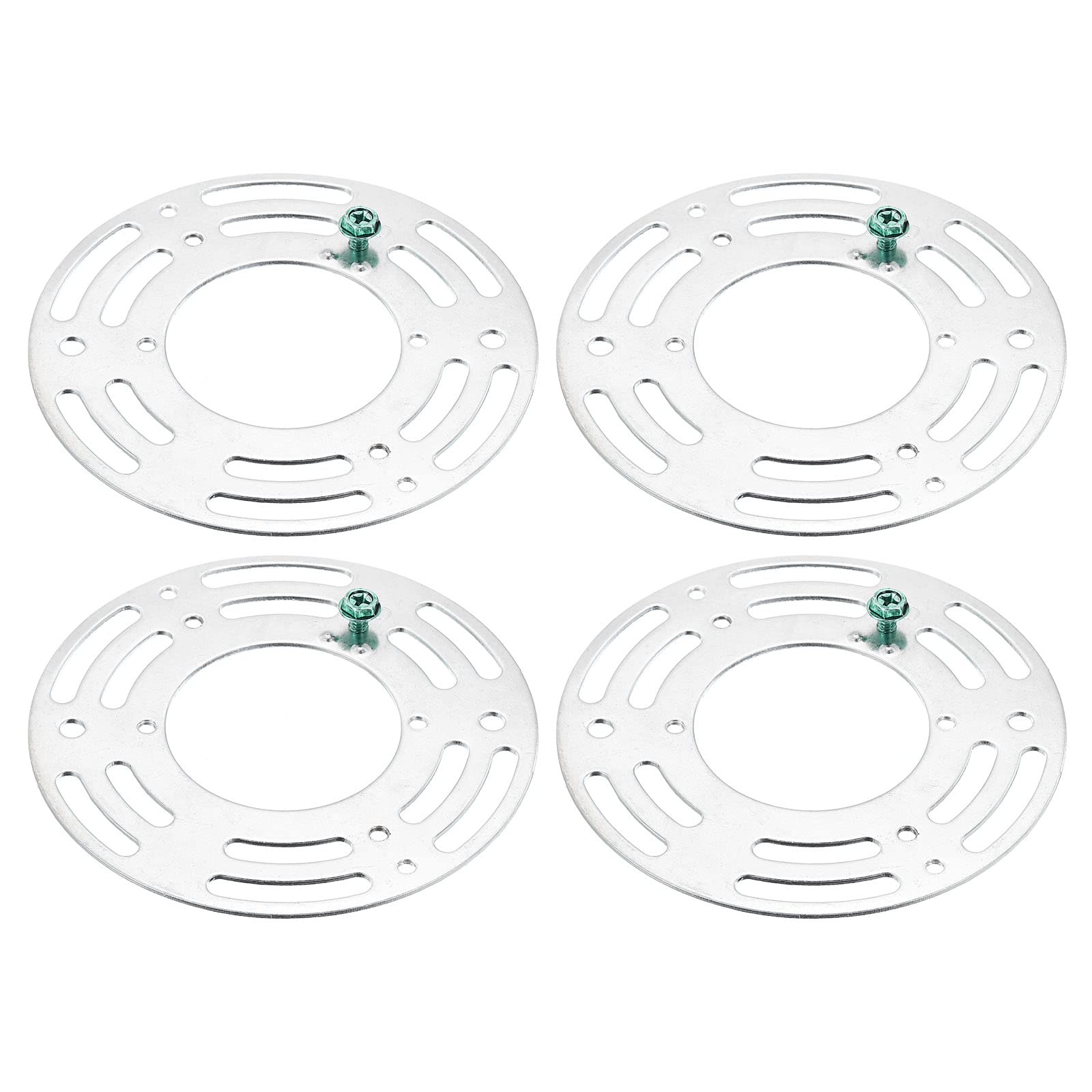 PATIKIL 4" Light Fixture Mounting Bracket, 4 Pack Light Crossbar Circle Ceiling Fan Mount Plate Universal with Ground Screw for Chandelier Lamp, Silver