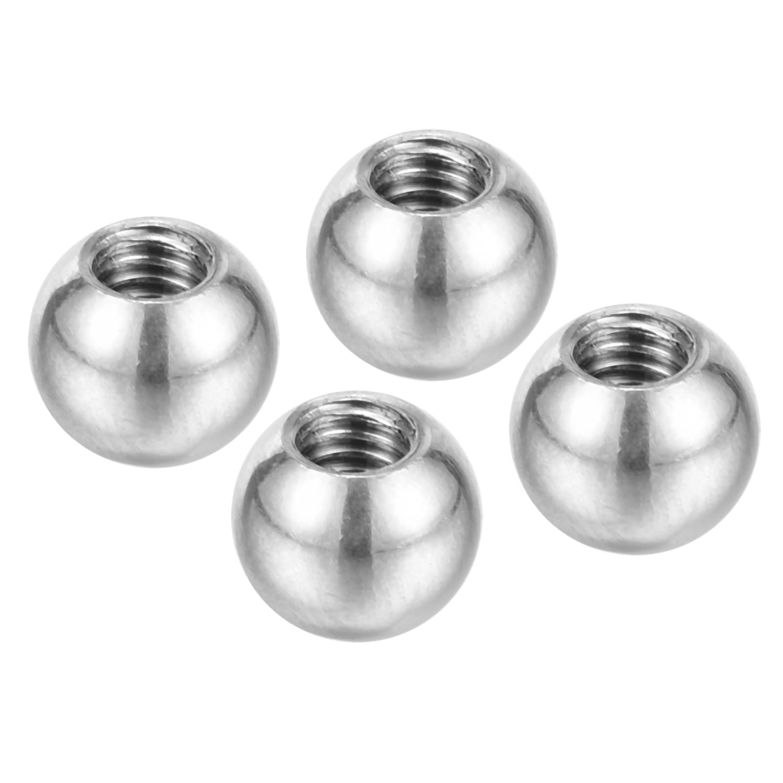 PATIKIL M4x8mm Ball Nuts Knob, 4 Pack Female Thread 304 Stainless Steel Round Blind Hole Screw Cap Cover for Lighting Machinery DIY Decoration, Silver — image 1